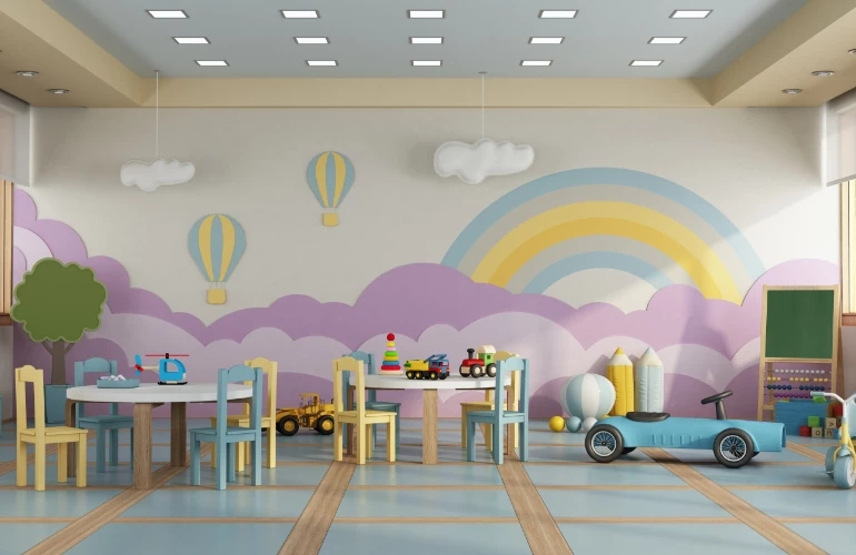 kolorowe ściany w przedszkolu